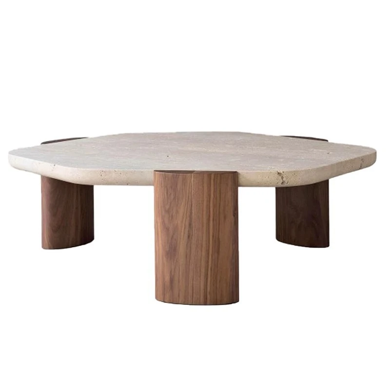 

Wind tunnel stone coffee table household living room small apartment, simple modern marble tea table low table