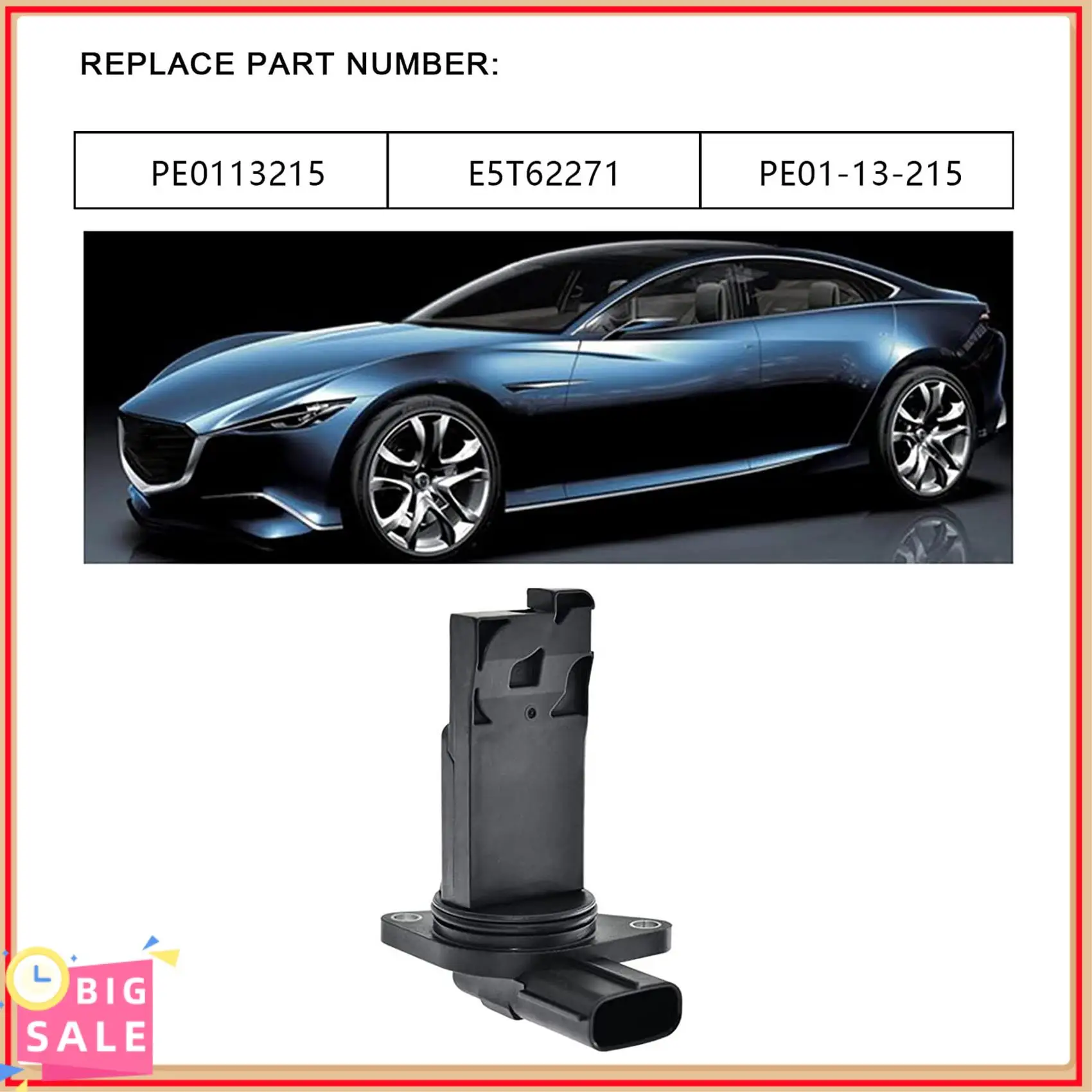 الحصري كتلة تدفق الهواء متر الاستشعار MAF الاستشعار ل MAZDA-CX5 3 6 PE01-13-215 E5T62271 PE0113215