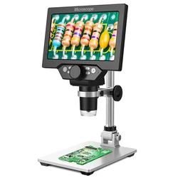 1200X/1000X Microscope Digital Portable Video Microscope 12MP With LCD For Soldering Electronic PCB Inspection Continuous Zoom