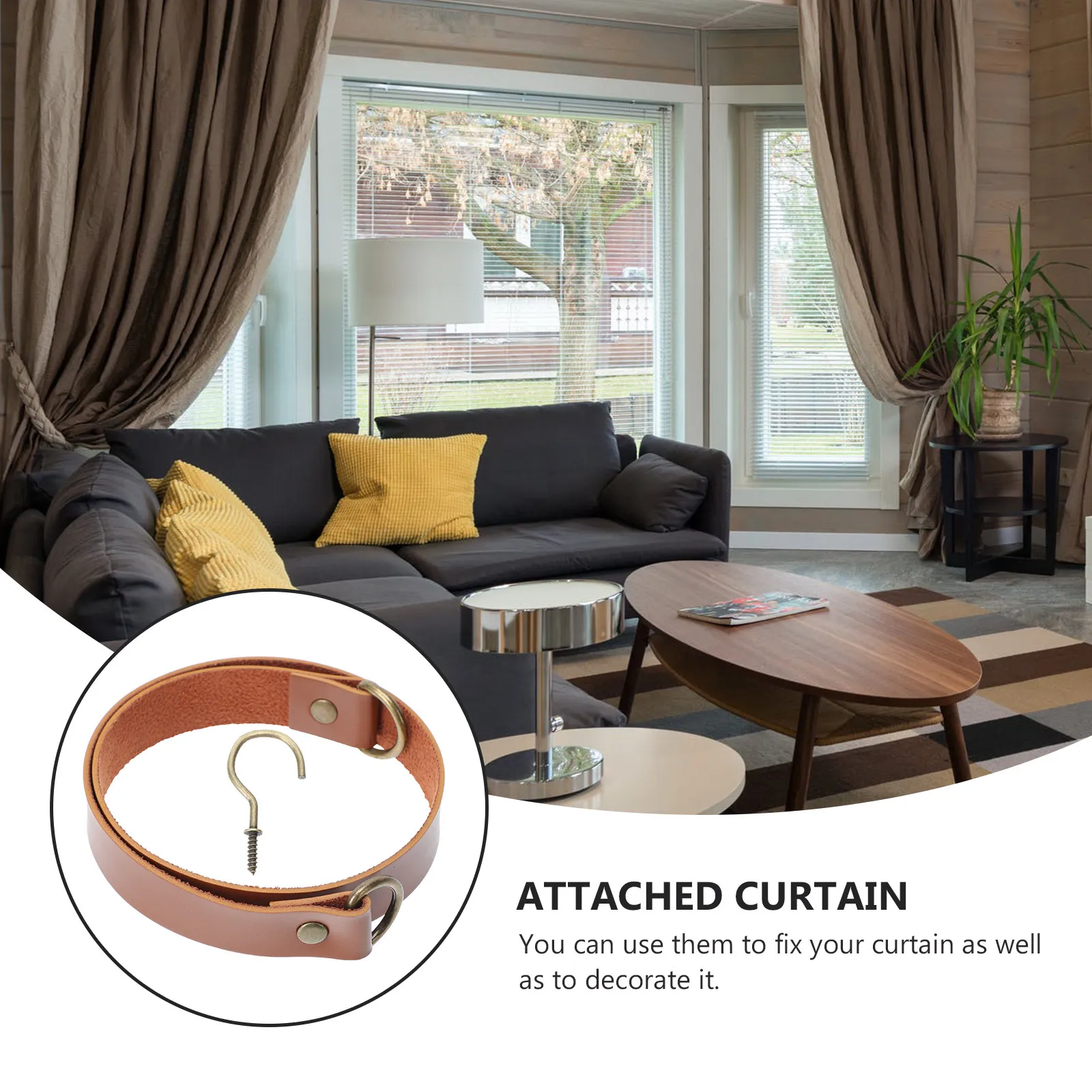Minimalist Iron Curtain Tiebacks Set – 2pcs Elegant Holders for Living Room & Bedroom Decor