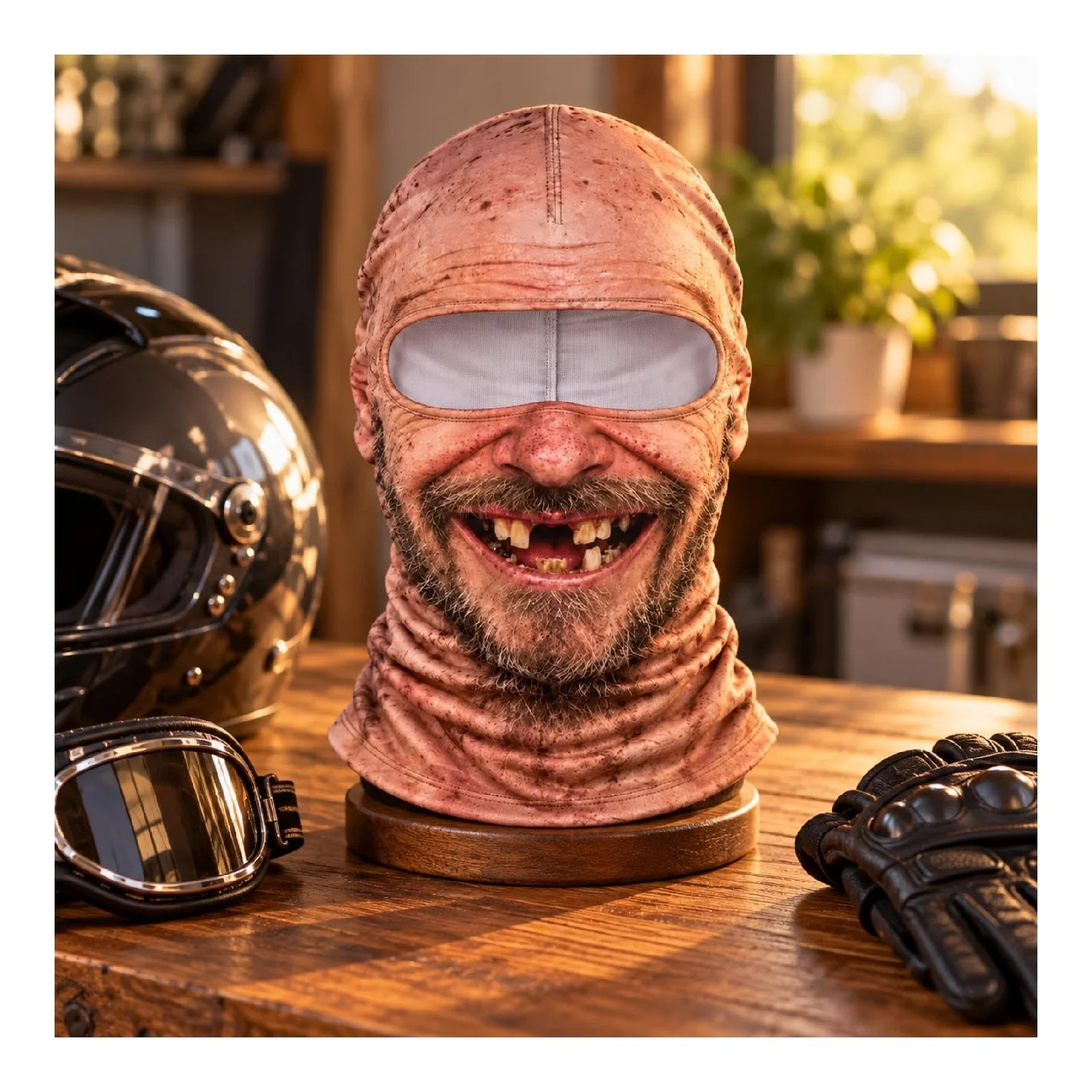 Funny Realistic Print Ski Mask 3D Full Face Winter Windproof Hat Holiday Party Mask Cosplay Prop Outdoor Face Cover