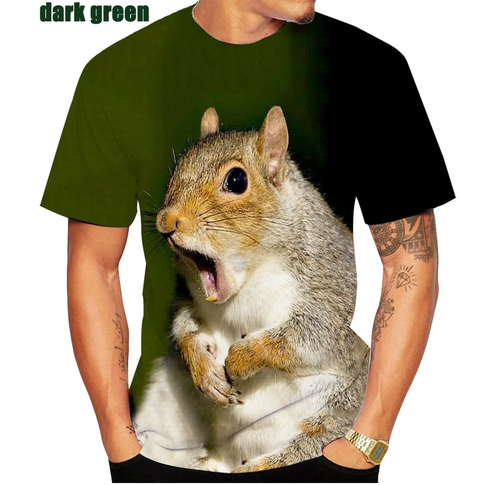 New 3d Printing Squirrel T Shirts Animal Funny Squirrel 3d T-shirt Unisex Summer Fashion Animal Squirrel Printing Tshirt