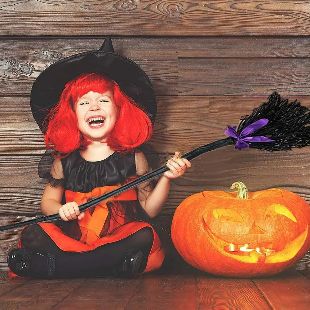 Decorazione per feste di Halloween scopa per streghe con nastro-accessorio e bomboniere per Photo Booth perfetti per celebrazioni spettrale