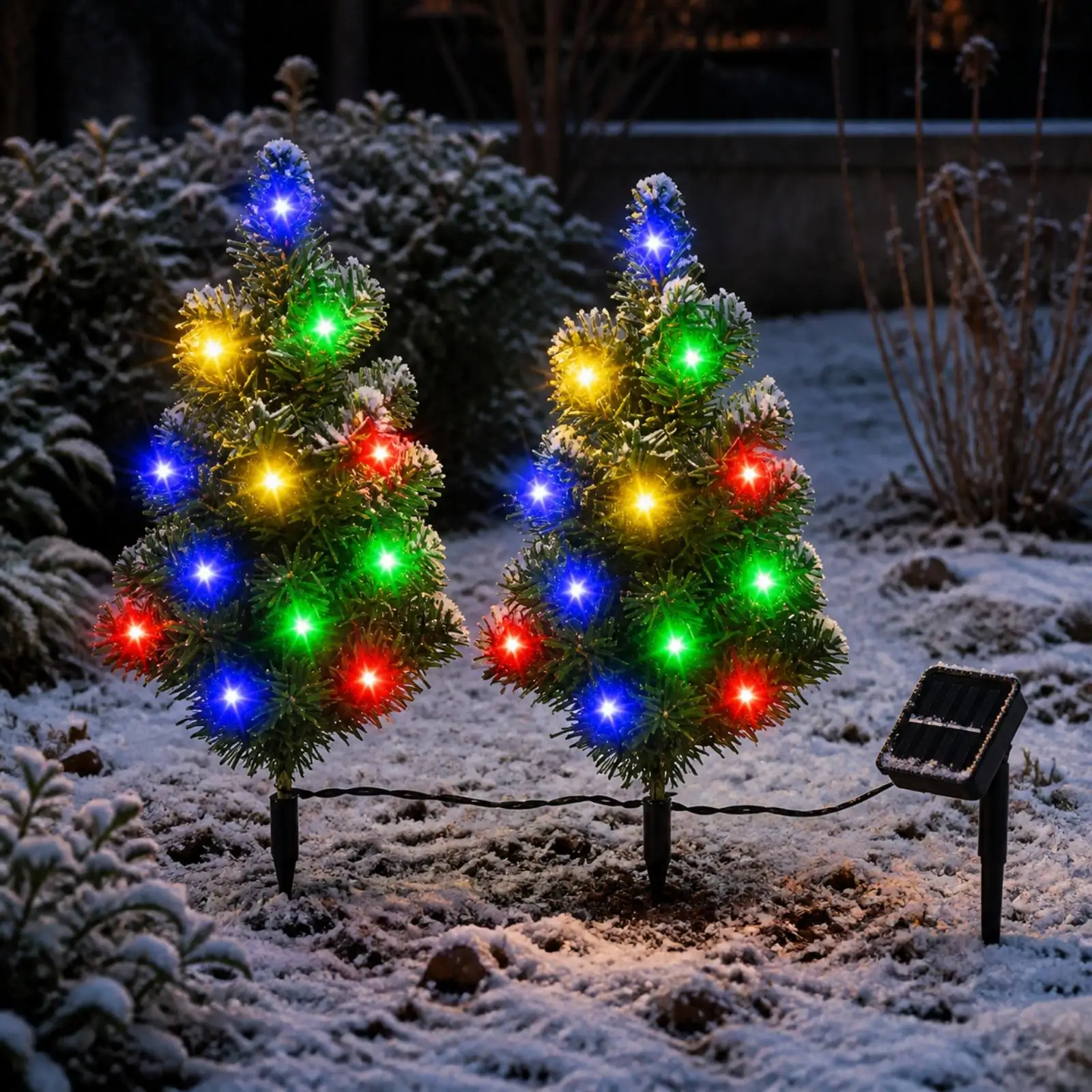 Outdoor Solar LED Tree Light 55cm Industrial Style for Patio Lawn Holiday Season