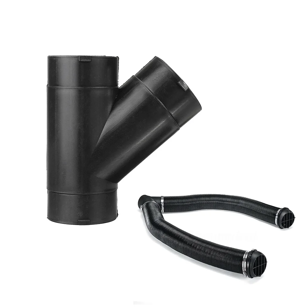 

Warm Air Diverter Car Heater Ducting Pipe Car Heating System 175mm Length 75mm Diameter ABS Material Black Color
