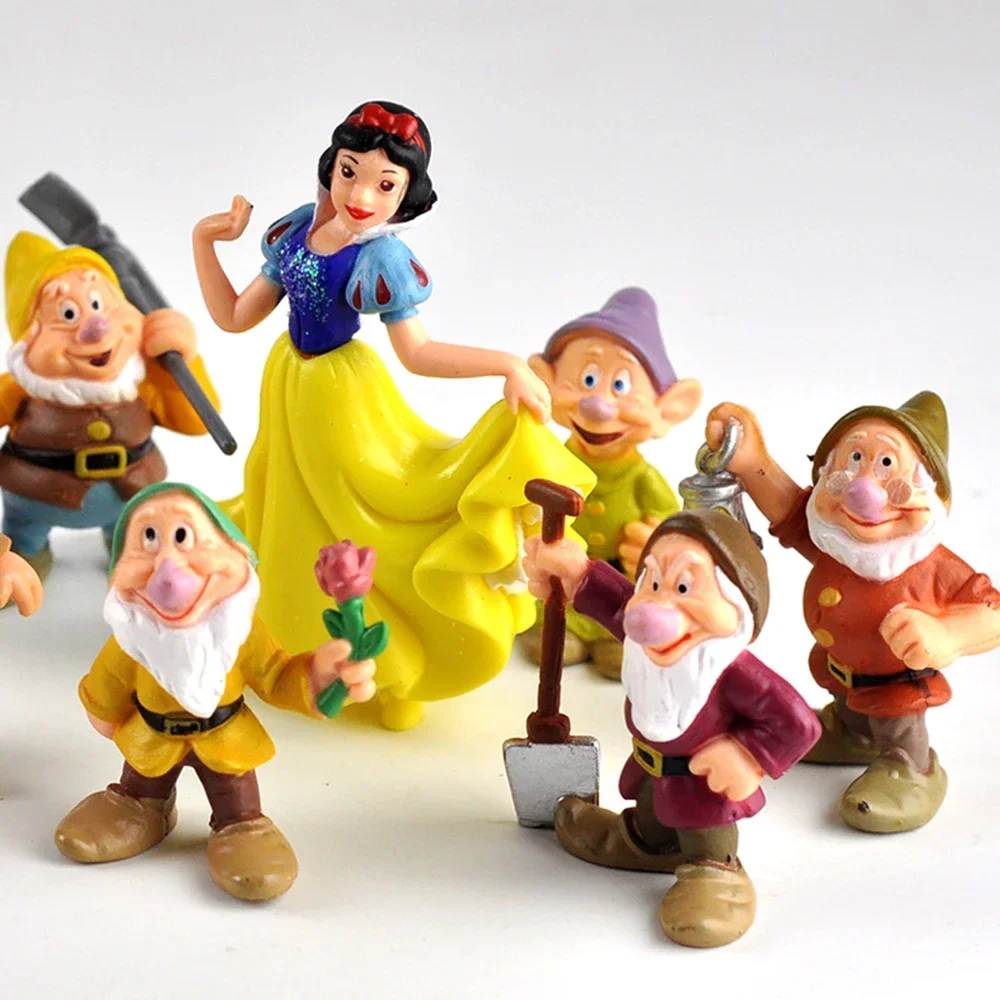 8PCS Disney Princess 5-10cm Snow White Toys PVC Action Figure The Seven Dwarfs Toys Dolls Toys For Children Birthday Gifts