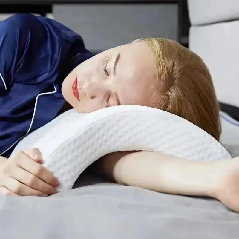 U-förmiges Biegekissen aus Knochen, Memory-Schaum-Kissen, Nulldruck-Kissen für Paare, langsamer Rückprall, Bogen-Nickerchenkissen, Nackenkissen