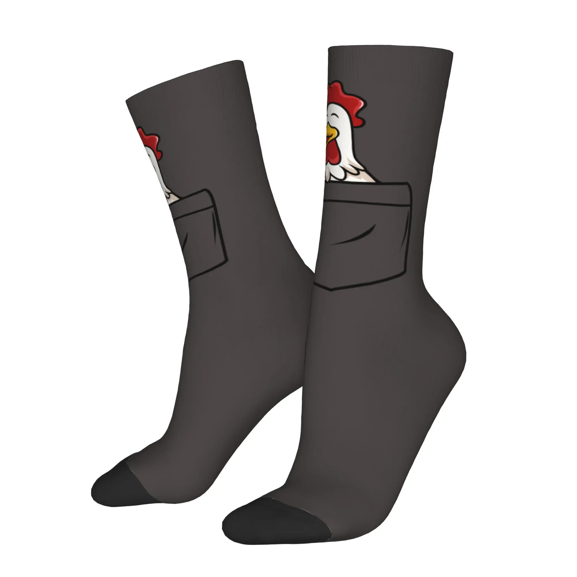 Custom Pocket Animal Rooster Men Women Crew Socks Unisex Cool 3D Print  Dress Socks view 3