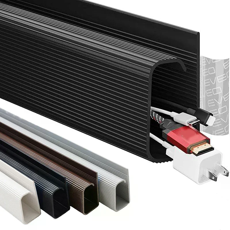 40cm/15.75inch Under Desk Cable Management Tray PVC Power Wire Hider Strip Cord Holder Wire Organizer Cable Raceway