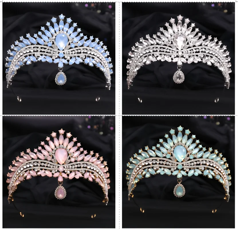 

Luxury Silver Color Crystal Bridal Jewelry Sets Rhinestone Tiaras Crown Necklace Earrings Alloy Wedding Dubai Jewelry