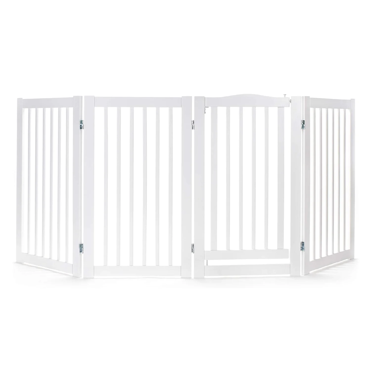 

Free-standing Pet Gate for Dog Wood Dog Playpen for Doorways House Indoor Pet Barrier Folding Wood Safety 4 Panels Dog Fence