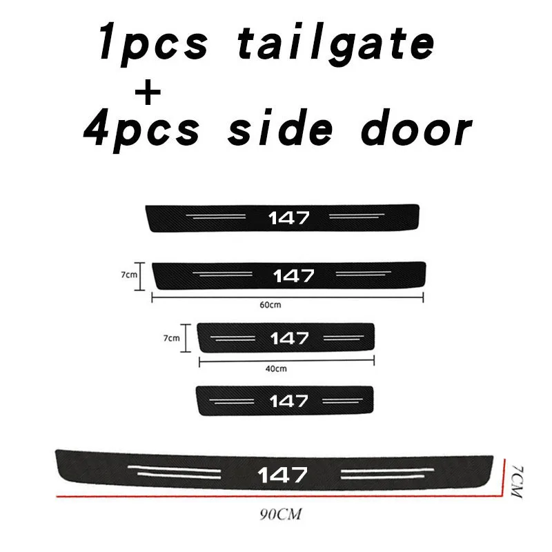 Car Door Sill Protector Welcome Pedal Cover Anti-drity Anti-scratch Strip Protective Strip For Alfa Romeo 147 Car Accessorie