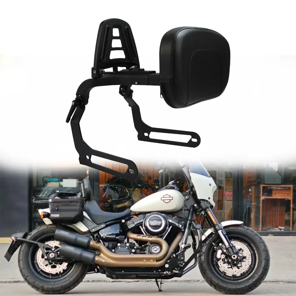 For Harley Fat Bob FXFB 2018-2023 Motorcycle Rear Backrest Passenger Driver Multi Purpose Adjustable Sissy Bar