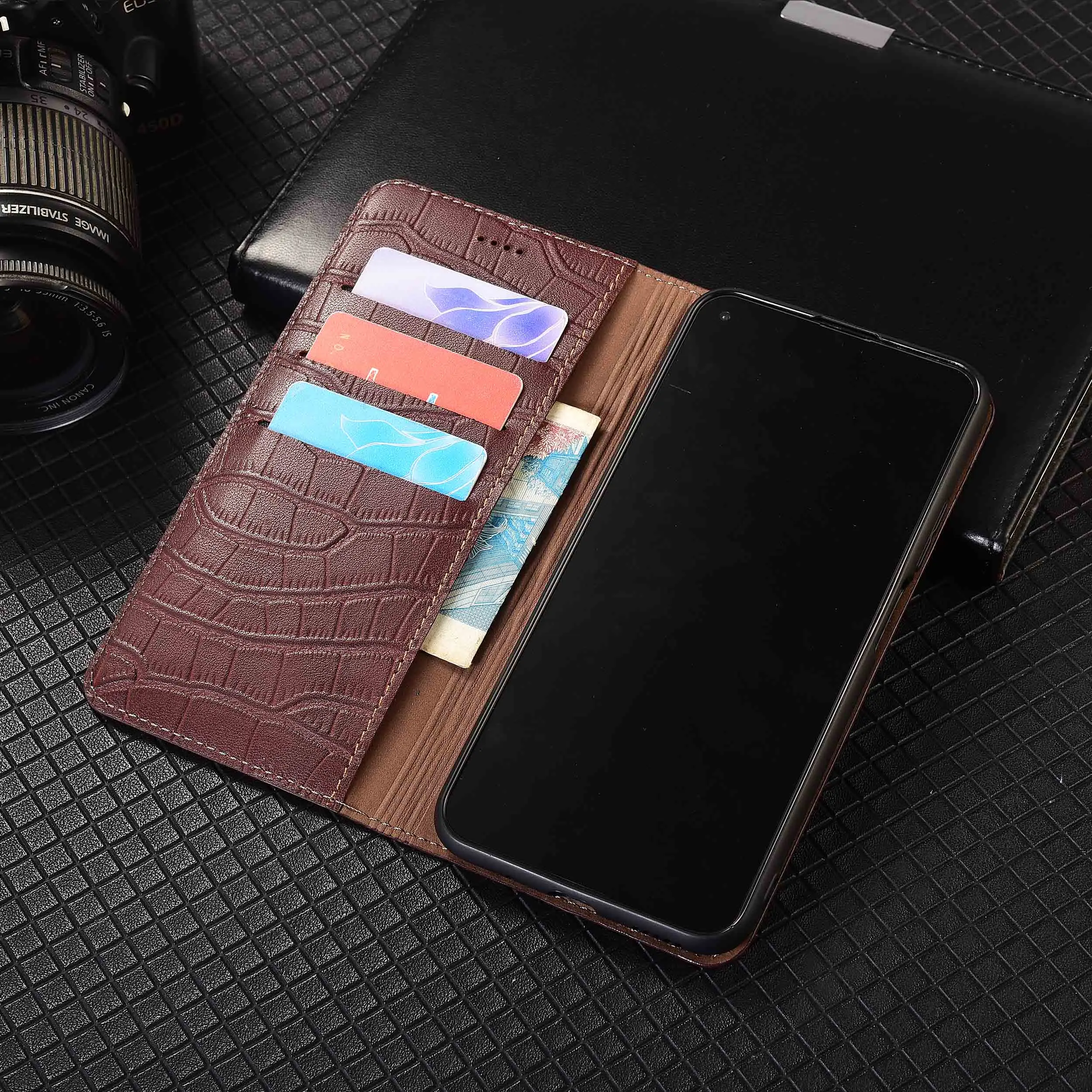 ل الشرف اللعب 8T 9A 20 30 40 50 60 زائد برو التمساح البطن نمط جلد طبيعي الوجه غطاء الهاتف حالة جلد البقر مقاومة للخدش #2