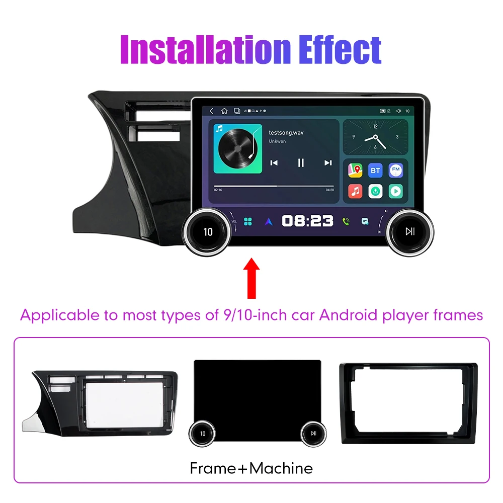 11.8 Inch 2K Double Knobs 2 Din Car Radio For Honda City 2014-2017 Car Radio DVD Multimedia Video Player Android Auto Carplay