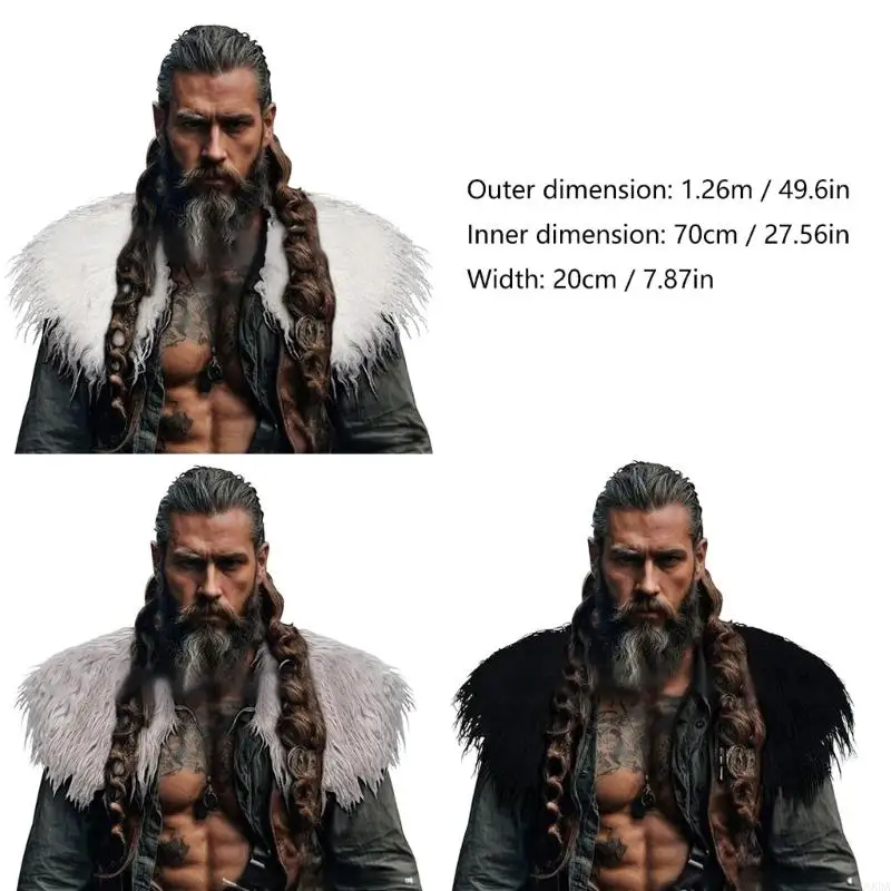 épaule médiévale en fausse fourrure pour le gros cosplay Cold temps événement extérieur 6xda