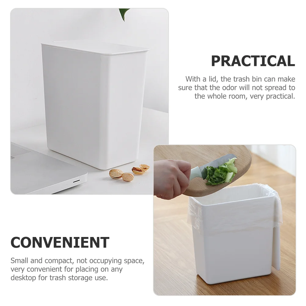 Desktop Garbage Container Waste Paper Basket Bathroom Trash Organizer Can Simple Office Wastebasket Pp Mini