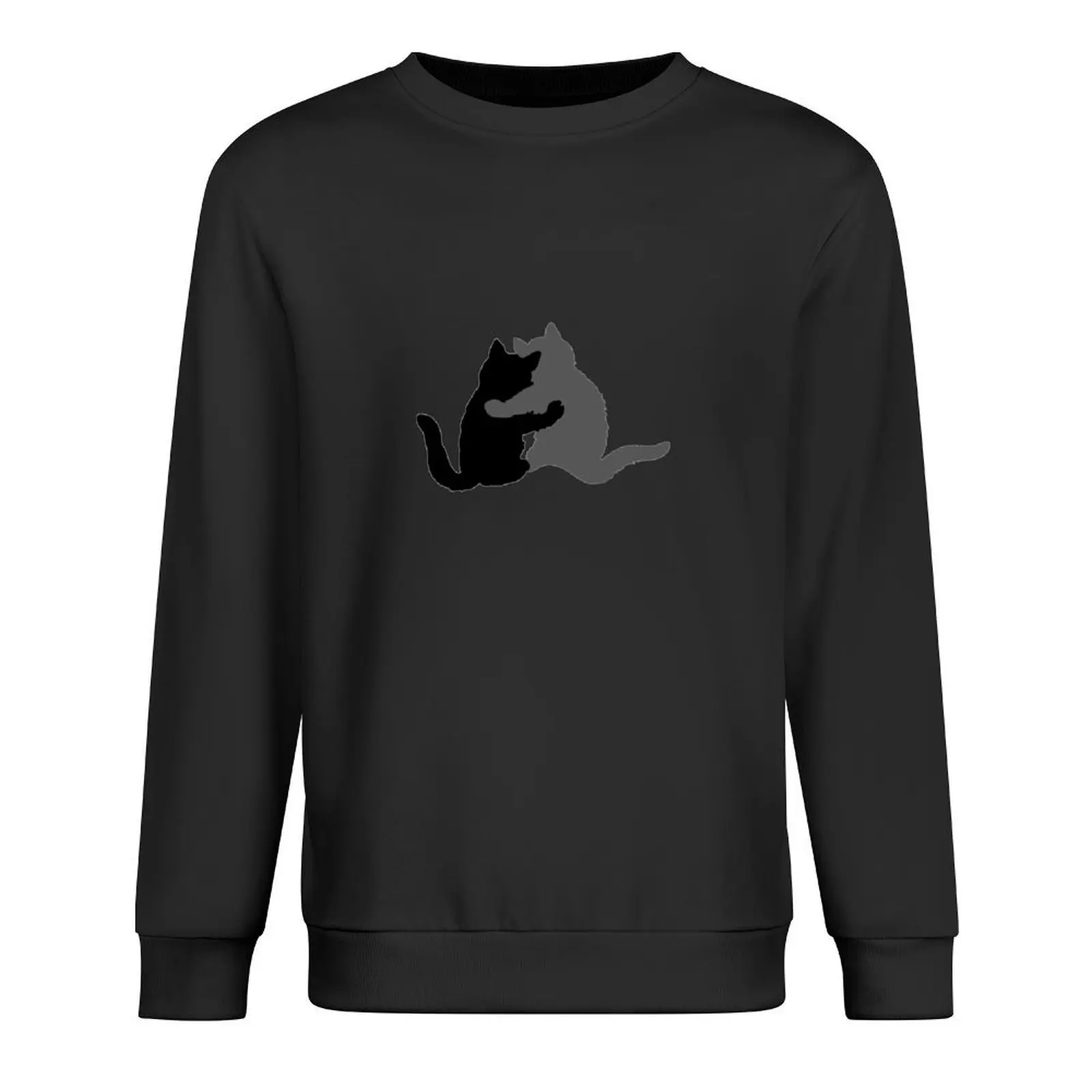

You and Me, Kitty Pals - Black and Grey Pullover graphic t shirts men mens designer clothes japanese style sweatshirt male
