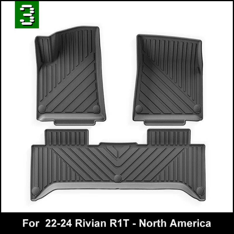 For Rivian R1T 2022-2024 Car Trunk Mat TPE Foot Mats All Weather Anti-Slip Rear Trunk Pad Cargo Liner Anti Dirty Pads