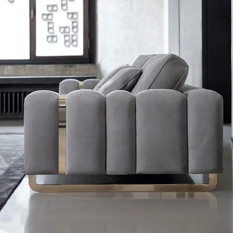 Postmodern style high-end light luxury fabric sofa large apartment living room sofa combination