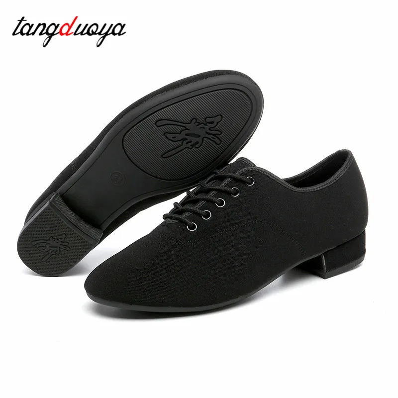 Zapatos de baile latino para hombre, zapatillas de baile de salón para adultos, Jazz, Salsa, negro, entrenamiento de profesores, Tango moderno