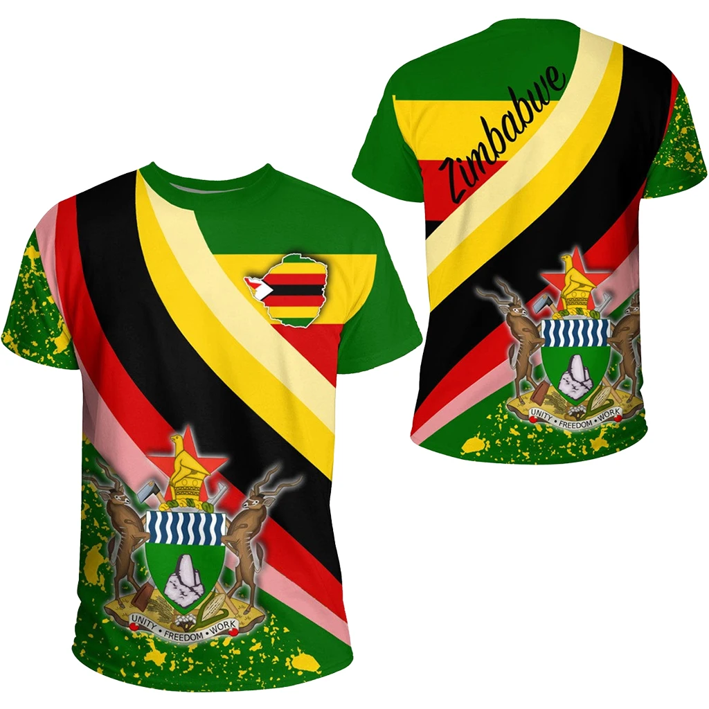 Harajuku ثلاثية الأبعاد زيمبابوي العلم طباعة تي شيرت للرجال الأطفال الرياضة السلام والحب تي شيرت للجنسين موضة تي شيرت ملابس رجالي #4