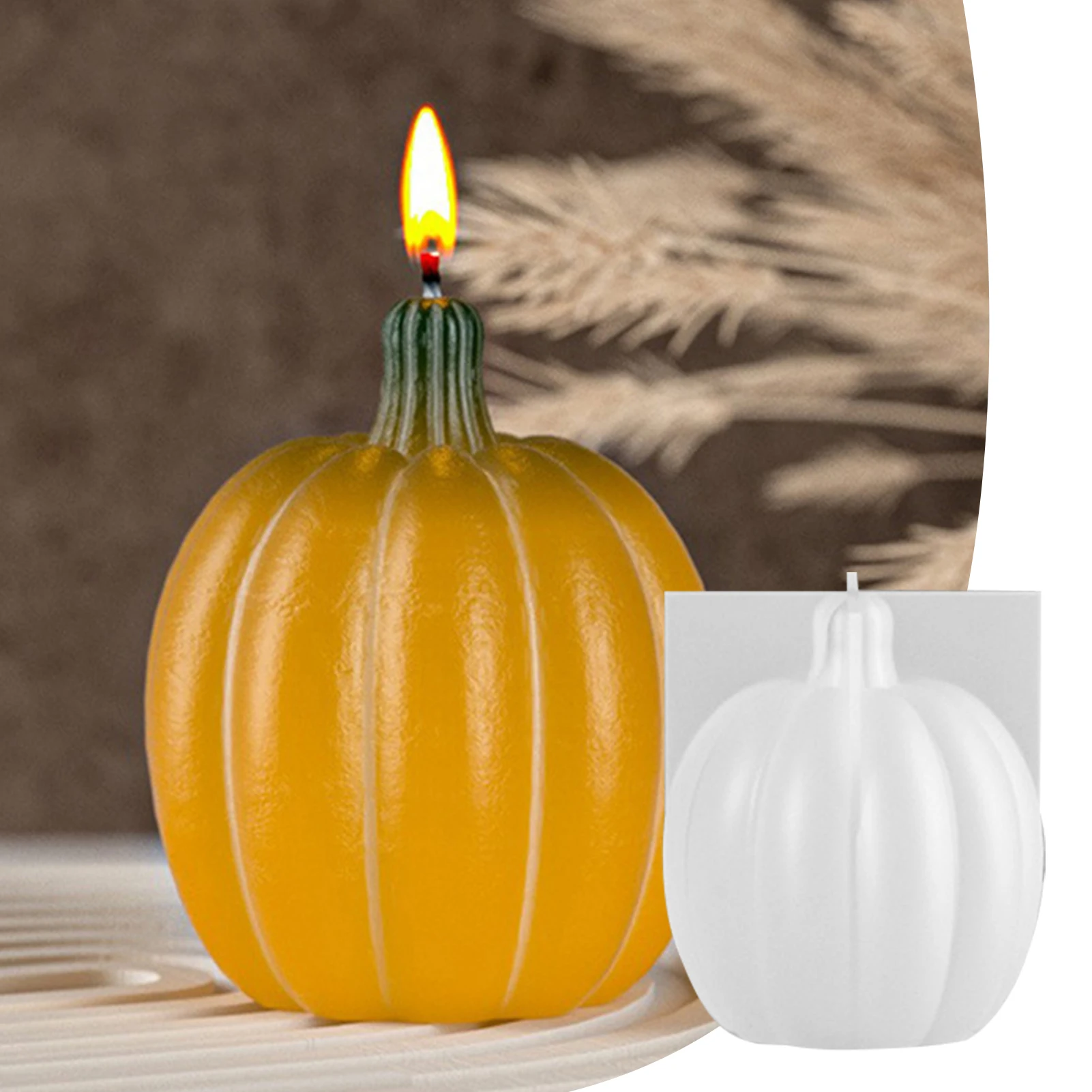 

Pumpkin Candle Mold Cute Round Halloween Thanksgiving Silicone Molds Fall Candle Molds Handmade Epoxy Resin Casting Molds Easy