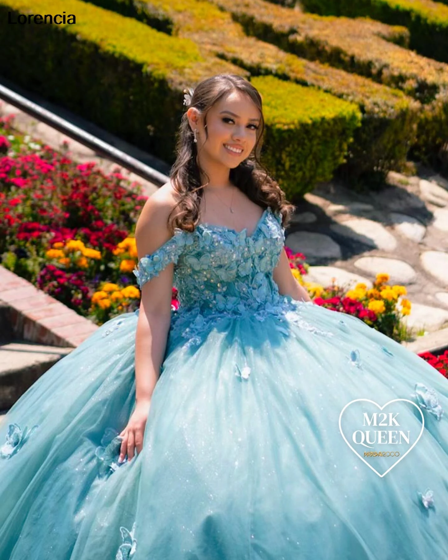 Personalizado verde quinceanera vestido de baile borboleta apliques miçangas méxico espartilho doce 16 vestidos de 15 anos yqd944