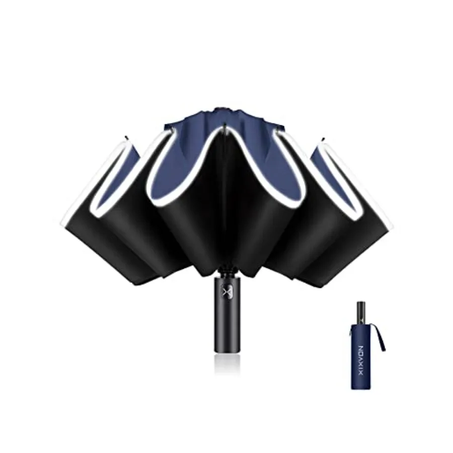 

Umbrella Pro UPF 50+ 99% UV Protection, Reflective Safety Strip, Sturdy Windproof, Travel Portable, Automatic Reverse Folding U