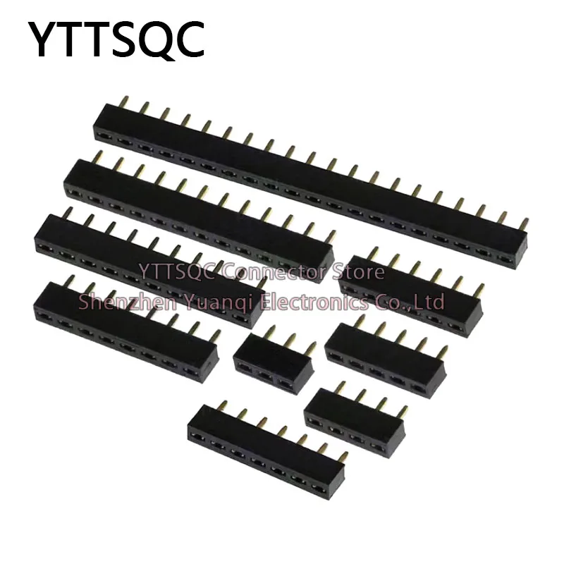 100pcs 2.54mm Ph3.5 Short Profile Single Row Straight 1x3/4/5/6/7/8/10/12/20/40P Rohs Gold Pcb Male Female Pin Header Connector