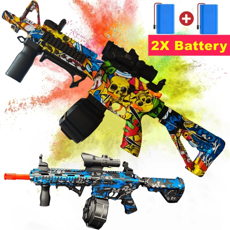 대형 젤 볼 블라스터 총 야외 활동 사격 게임 전기 스플랫 건 스플래터 볼 블라스터 장난감 (총알 없음)
