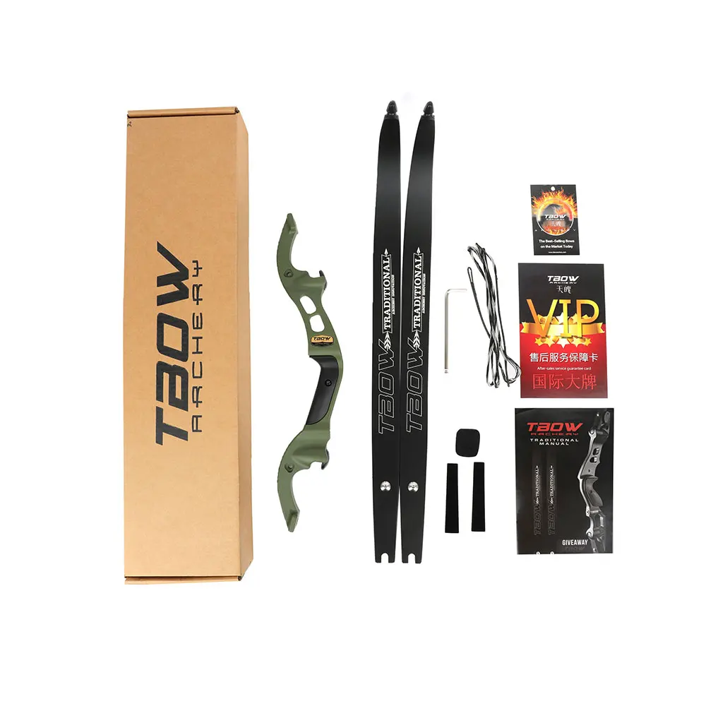 F 인터페이스 25-60lbs 리커브 보우 60인치 보우 알루미늄 합금 19인치 라이저 글라스파이버 대나무 라미네이트 리브스 양궁 사냥 사격