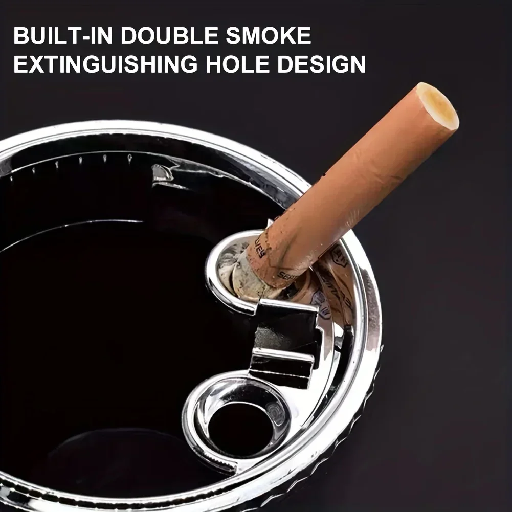 Small Car, Caravan, Auto Ashtray With LED Light, Mini Car Trash Can, Portable Lid, For Car Cup Holder, Home, Office And Travel