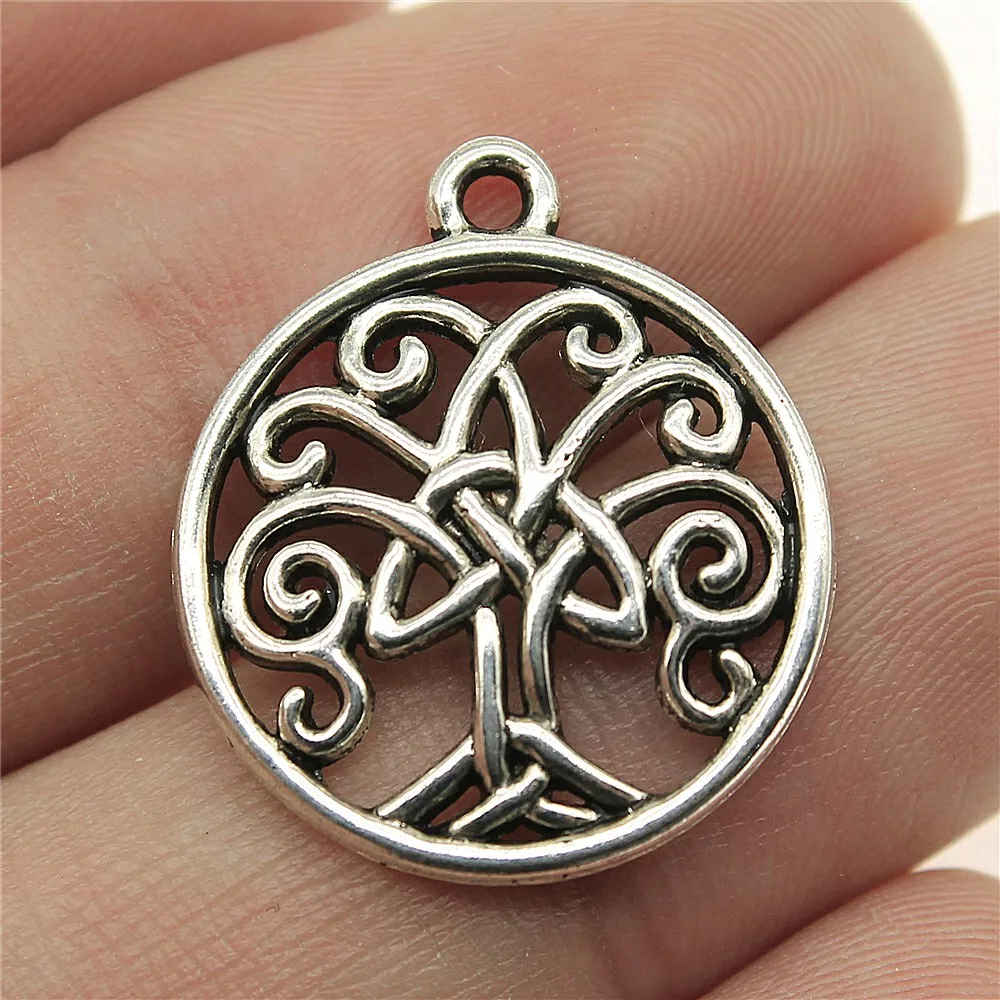 10pcs Charm Triquetra Symbol Life Tree Triquetra Symbol Life Tree Charms Antique Silver Color Triquetra Life Tree Charms 20x23mm