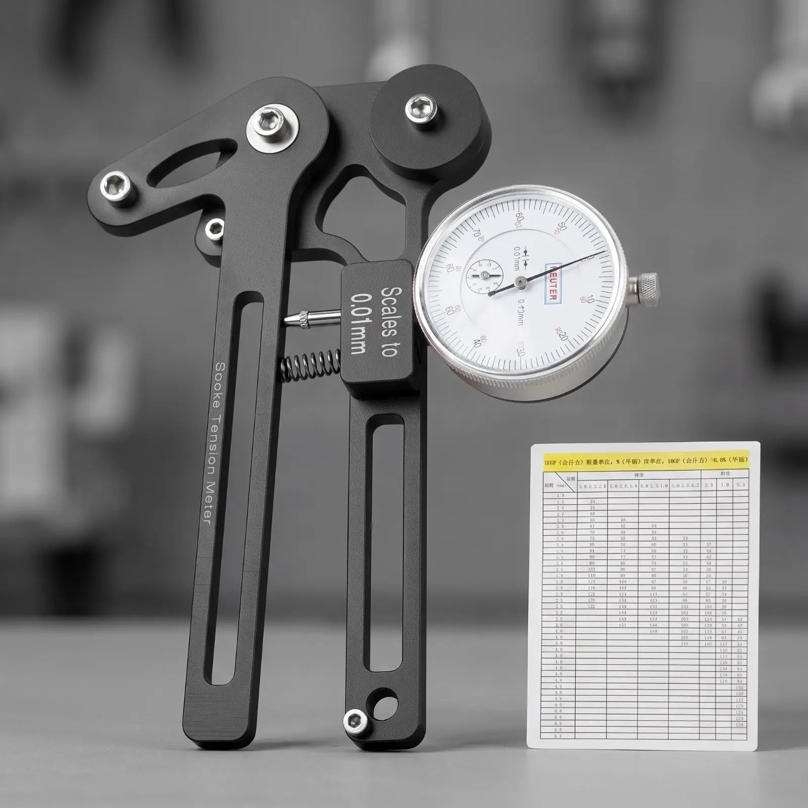 Aluminum Alloy Spoke Tension Gauge for Bike Wheel Truing and Bicycle Maintenance Tool