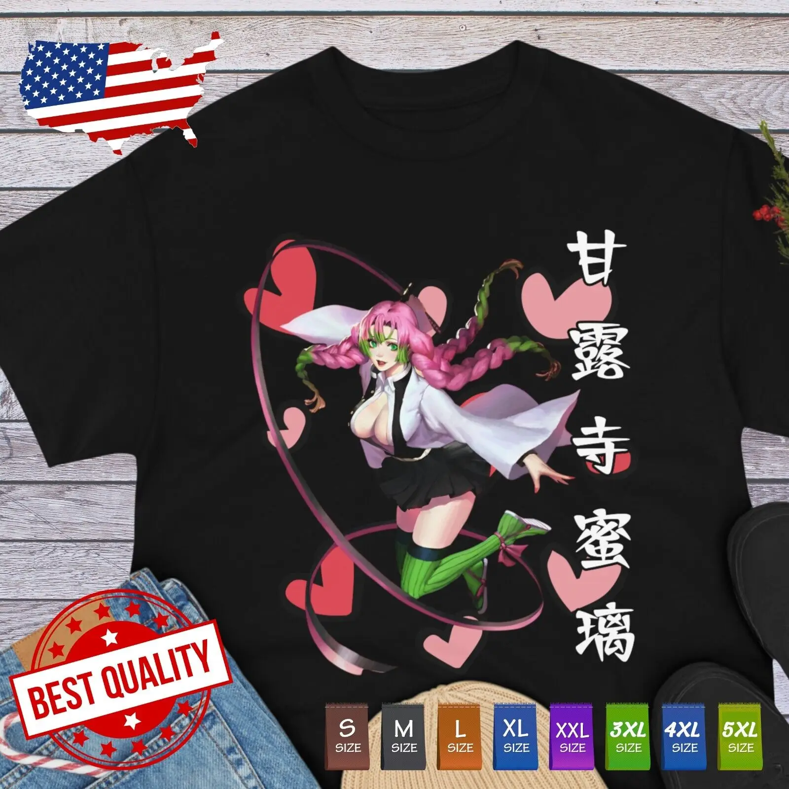 

Kawaii Mitsuri Anime Clothing Demon Slayer Ecchi Hentai Shirt Waifu Manga Japan