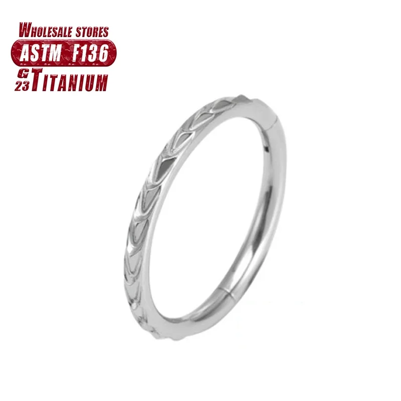 Titanium Septum Clicker Nose Ring with CZ Beads