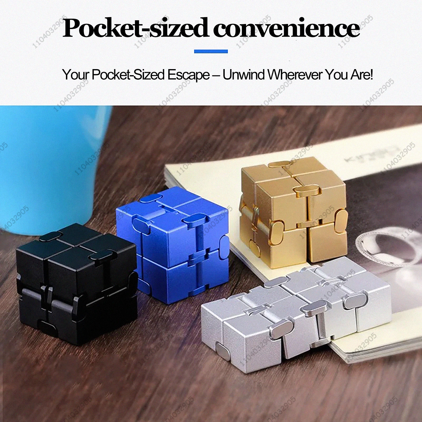 Edc cubo alemão premium liga de alumínio brinquedo fidget bolso-tamanho infinito flip cubo gadget alívio da ansiedade do estresse para adultos crianças