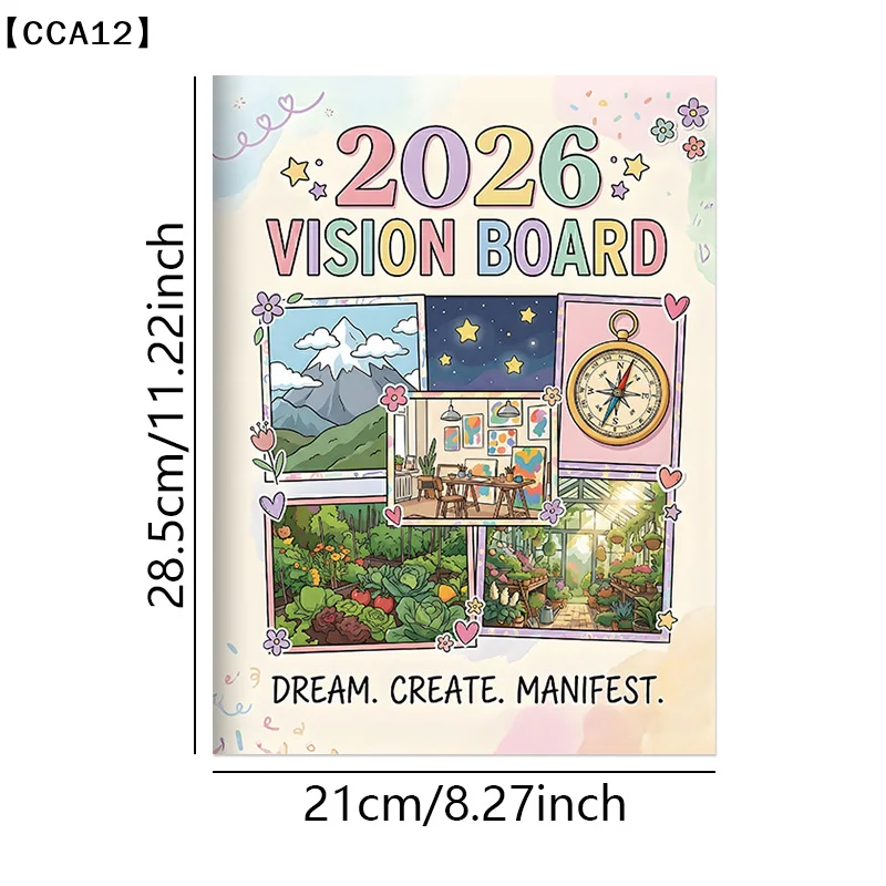 〔CCA12〕Vision Board And Goal Planner Manifest Your Best Life With Monthly & Quarterly Strategic Planning, SMART Goals Workbook
