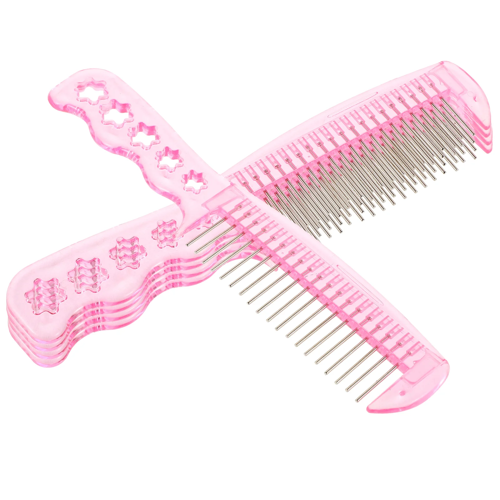 

Comb Synthetic Hair Brush Pink Pintail Styling Grooming Barber Combs Metal for Plastic