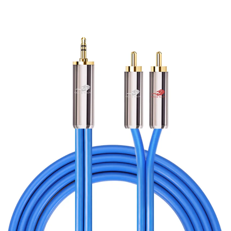 Aux Jack 3.5mm to 2 RCA Male Stereo Audio Cable for iPod Speaker Hi-Fi Cellphone MP3 Tablet Laptop RCA Y Splitter Cable