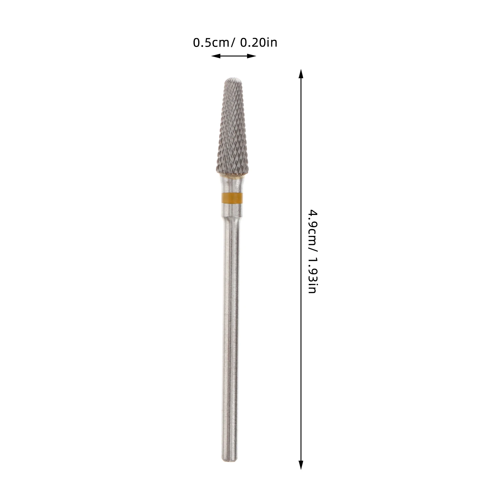 

Nail Drill Bits Tungsten Steel Sharp Cuspidal Head Small Size Nail Grinding Head Manicure Machine Yellow Thin Teeth