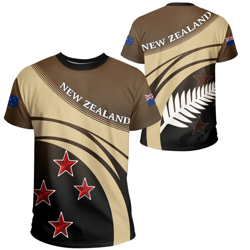 New Zealand Flag Map Graphic T Shirts Silver Fern National Emblem T Shirt For Men Polynesia Unisex Tshirt Aotearoa Man Tee Tops