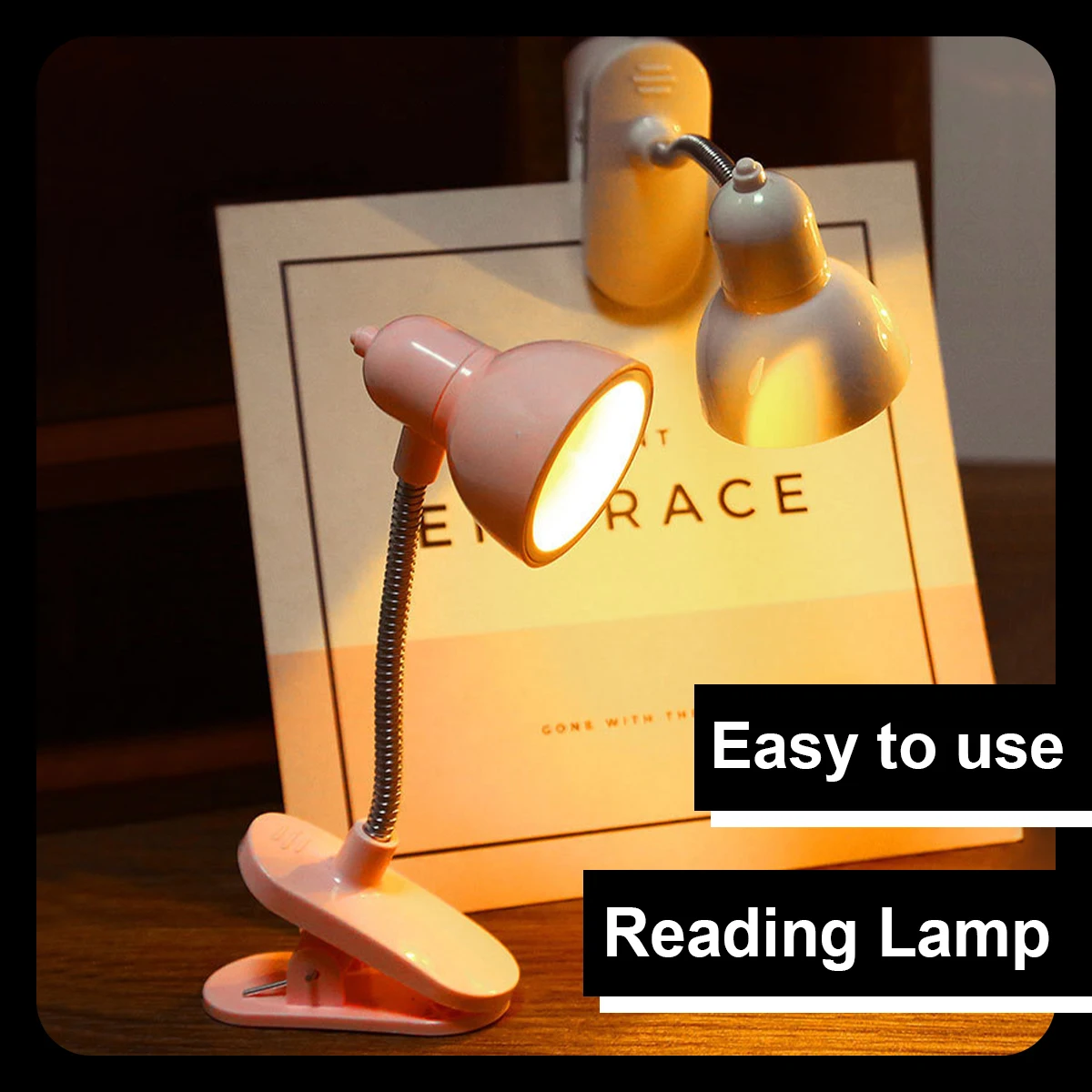 

Миниатюрная светодиодная лампа-книжка с клипсой, настольная лампа с гибким кронштейном, на батарейках, теплый белый свет 3000K, портативная маленькая лампа