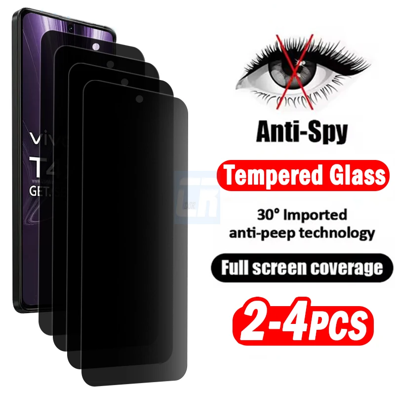 

2-4Piece Anti-spy Privacy Protective Glass for Vivo T4x T3x T4 T3 Lite Screen Protector for iQOO 13 12 11 11S Tempered Glass