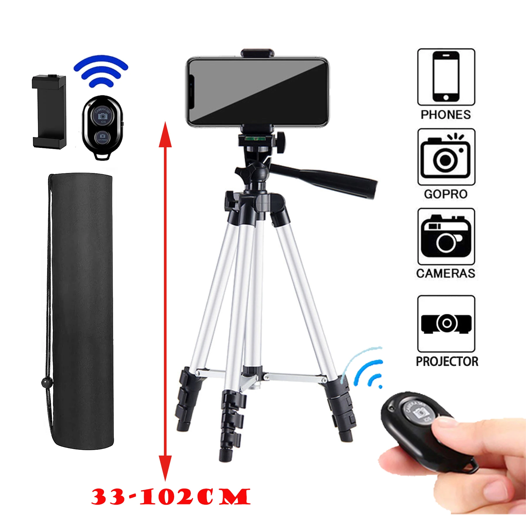 102cm Phone Tripod Stand with Bluetooth Remote product image