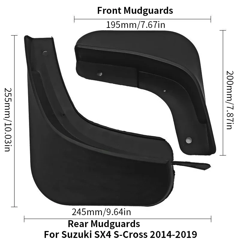 For Suzuki SX4 SX-4 SX 4S Cross Mud Flaps 2014 - 2019 Mudguards Splash Guards Front Rear Covers Fender Mudflaps Car Accessories