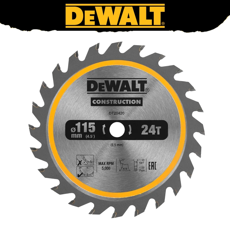 DEWALT DT20420 Circ Saw Blade Cordless Framing 115x9.5mm 24T Tough Durable Tools Accessories