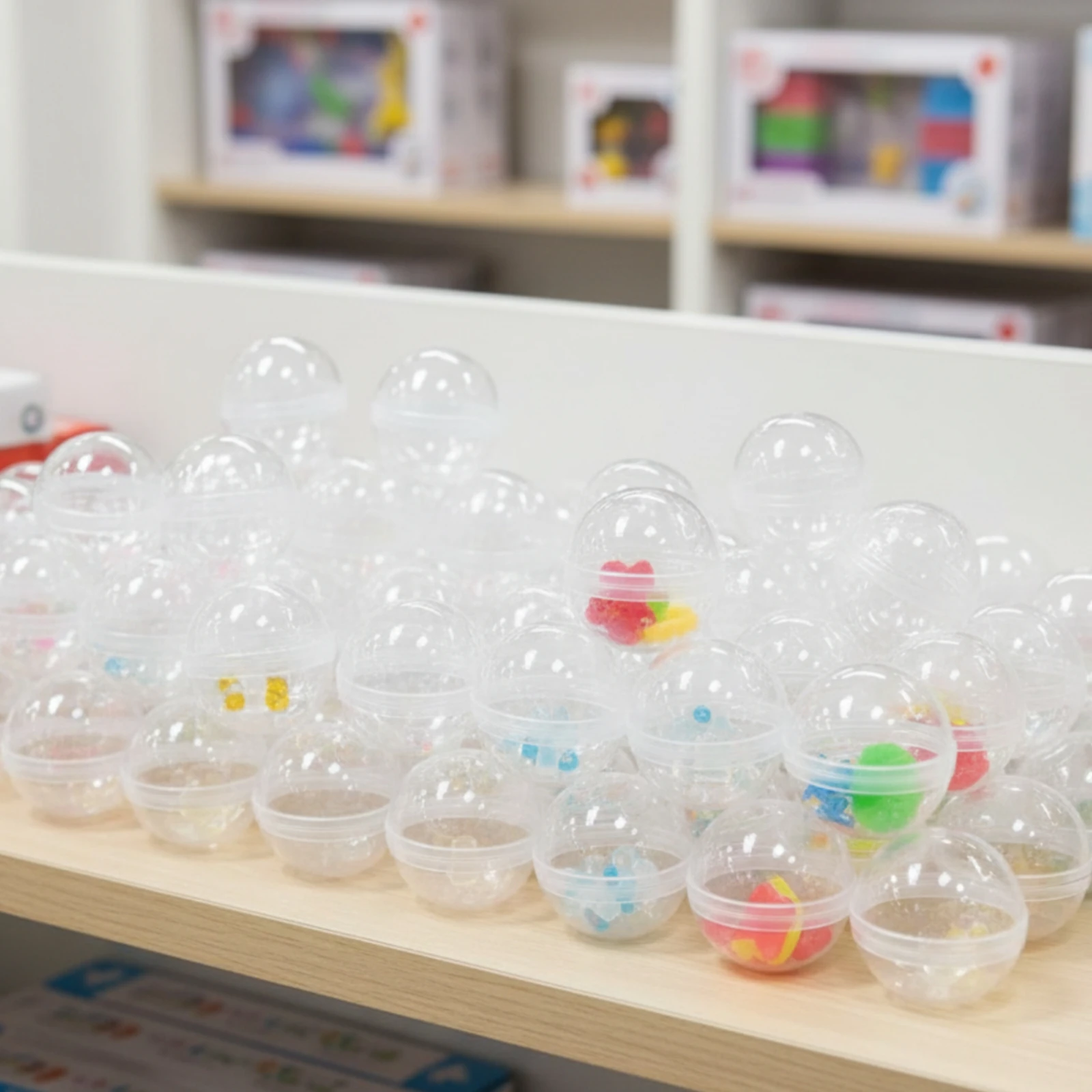 100 Pieces Transparent PP Plastic Capsule Shell Compact Clear Empty Plastic Capsules Vending Machine Capsules Lightweight