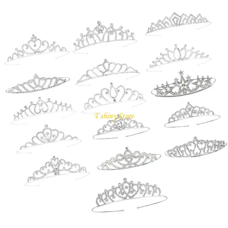 

N58F Children Tiaras Crown Headbands Wedding Costume Headwear Pageant Queen Parties